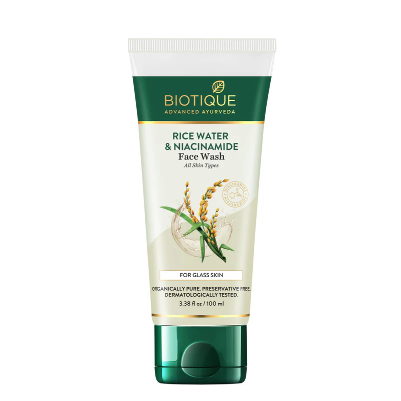 Biotique rice water &amp; niacinamide gel face wash 100ml